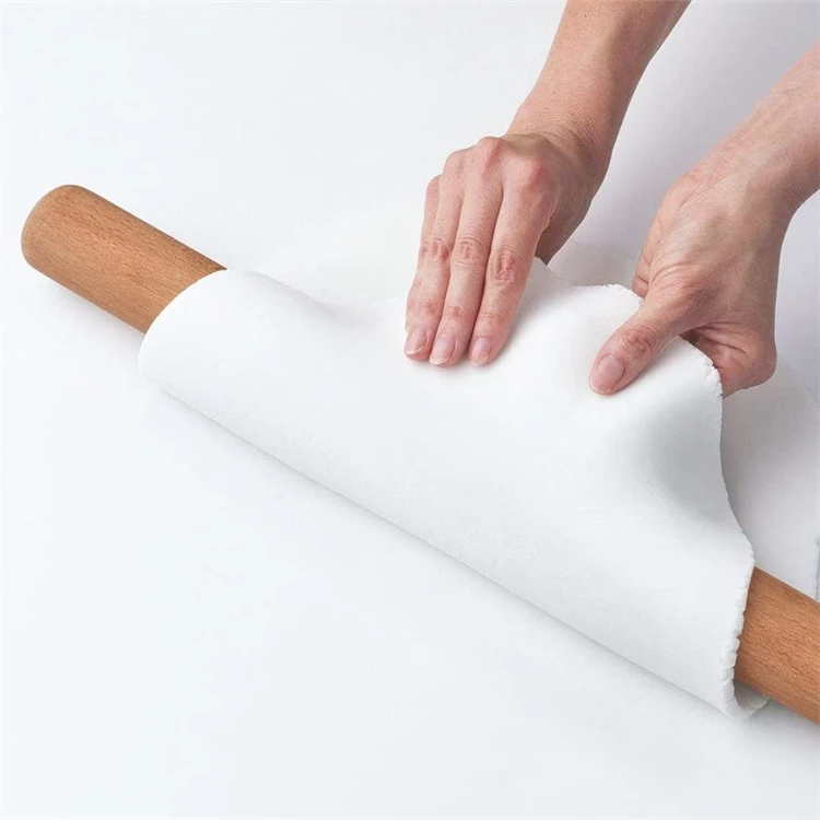 LMETJMA 40cm Wood Rolling Pin Natural Beech Wood Dough Roller French Dumpling Rolling Pin for Baking Pasta Pizza Dough JT119