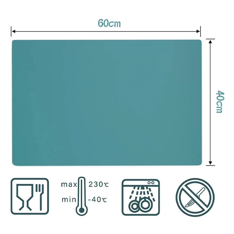 60X40cm Large Size Silicone Placemat Heat Insulation Cup Pad Tablecloth Table Mat Non-Slip Bowl Cup Coaster Kitchen Accessories