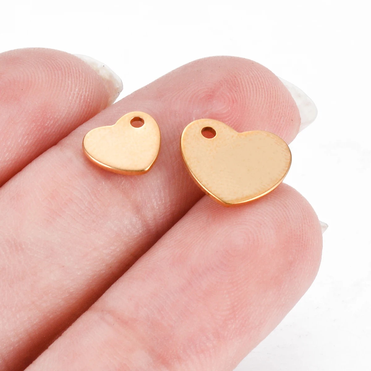 100pcs Stainless Steel Small Heart Charms for DIY Necklace Bracelet Anklet Jewelry Making Handcrafted Accessories