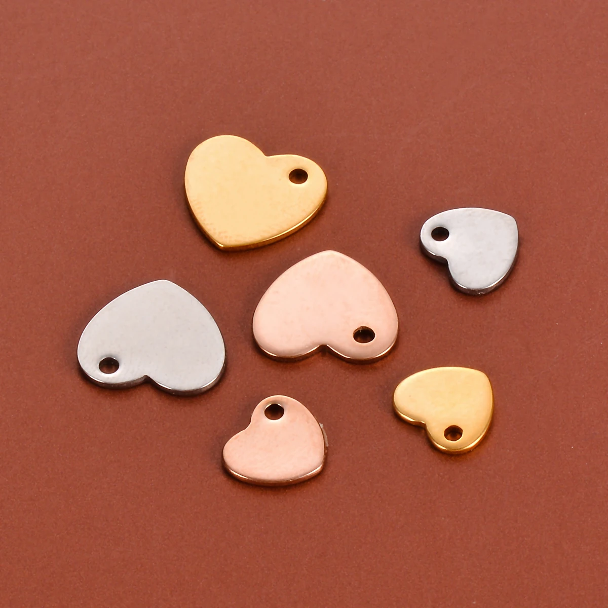 100pcs Stainless Steel Small Heart Charms for DIY Necklace Bracelet Anklet Jewelry Making Handcrafted Accessories