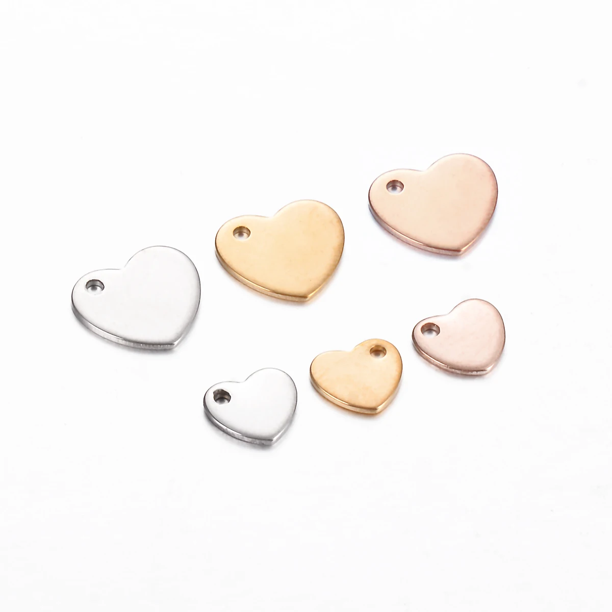 100pcs Stainless Steel Small Heart Charms for DIY Necklace Bracelet Anklet Jewelry Making Handcrafted Accessories