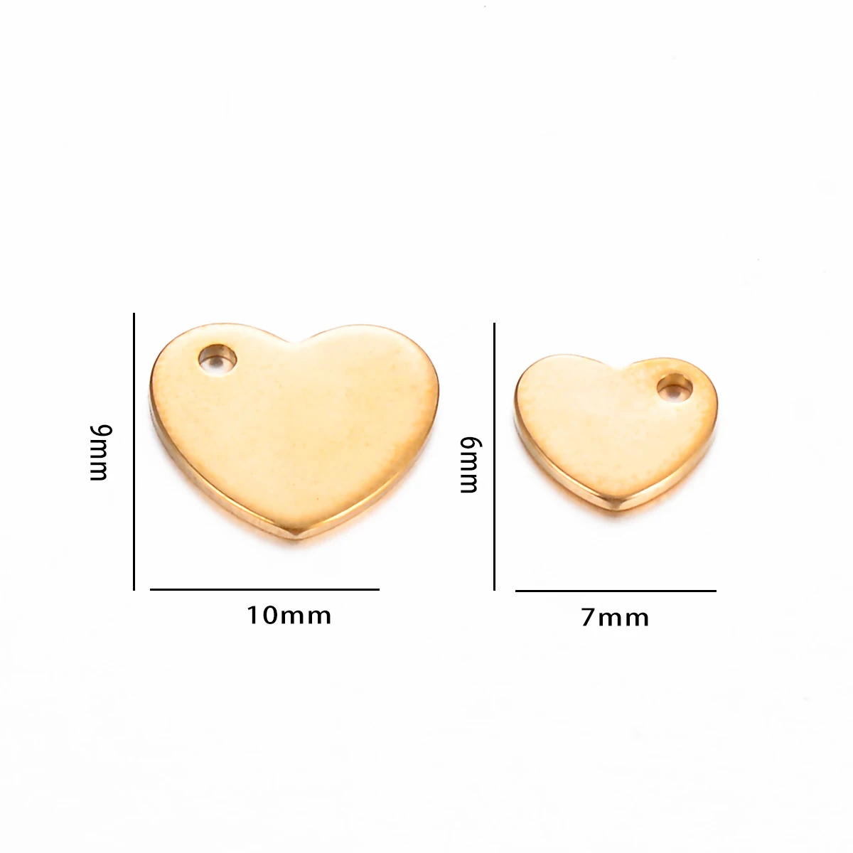 100pcs Stainless Steel Small Heart Charms for DIY Necklace Bracelet Anklet Jewelry Making Handcrafted Accessories