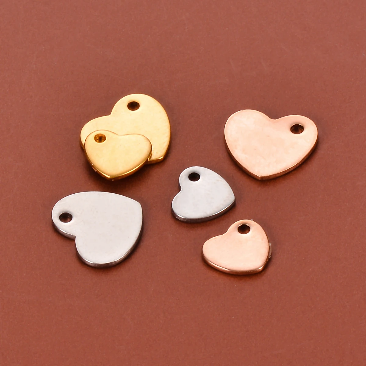 100pcs Stainless Steel Small Heart Charms for DIY Necklace Bracelet Anklet Jewelry Making Handcrafted Accessories
