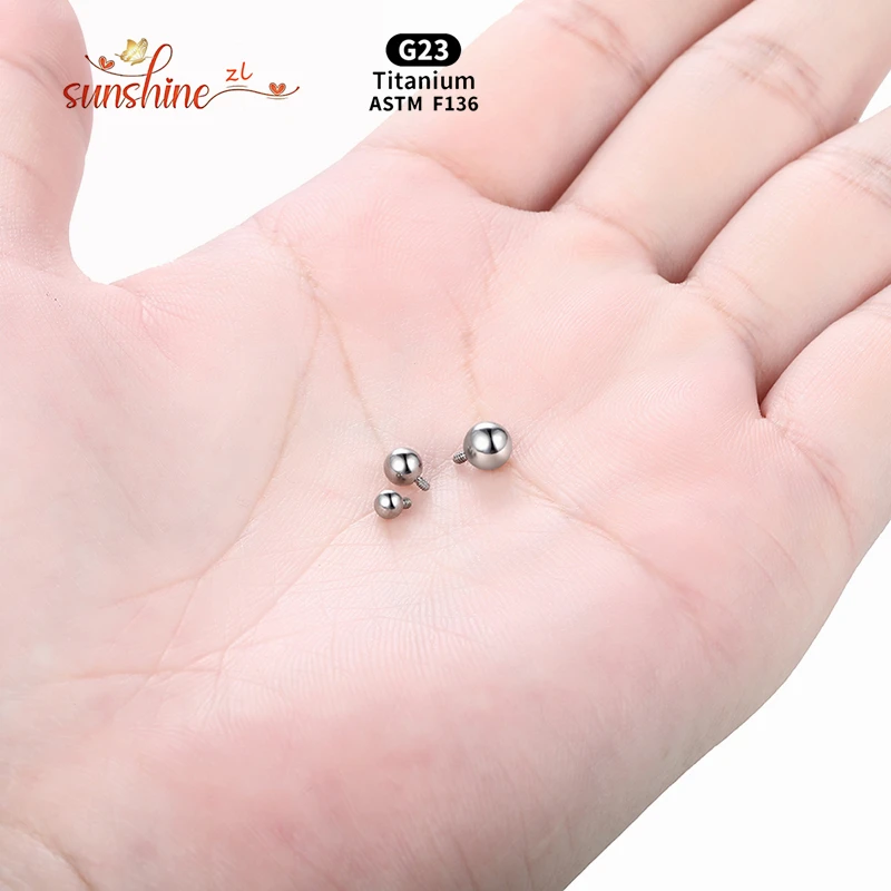 1PCS Internally Threaded Ball Titanium Replacement Ball Tongue Lip Barbell Eyebrow Earring Piercings Dermal Anchor Accessories