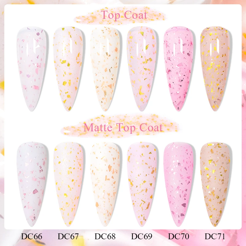 Mtssii 7ml Glitter Rubber Base Gel Polish Gold Sequins Pink White Base Gel Top Coat Soak Off UV LED Nail Art Varnish Manicure