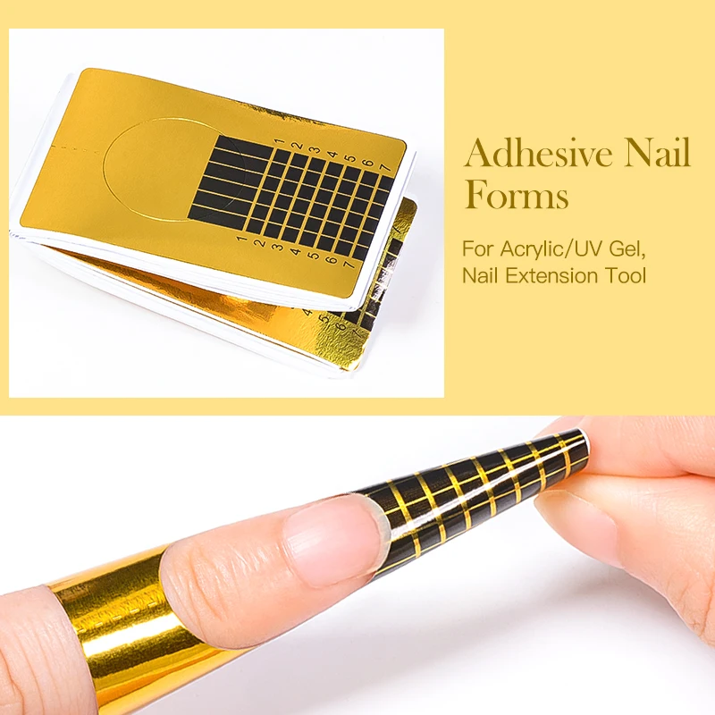 French Nail Form Tips Acrylic UV Gel Extension Curl Form Extension Nail Sticker Art Guide Mold Manicure Nail Art Tools