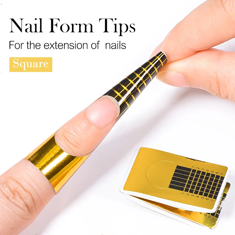 French Nail Form Tips Acrylic UV Gel Extension Curl Form Extension Nail Sticker Art Guide Mold Manicure Nail Art Tools