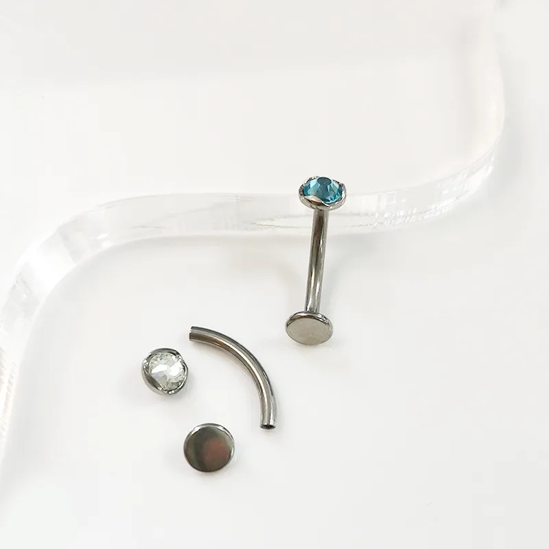 G23 Titanium14G upside down Body Piercing Nombril Ombligo Belly Button Rings Men Women Body Jewelry Crystal Navel Ring Bar Curve