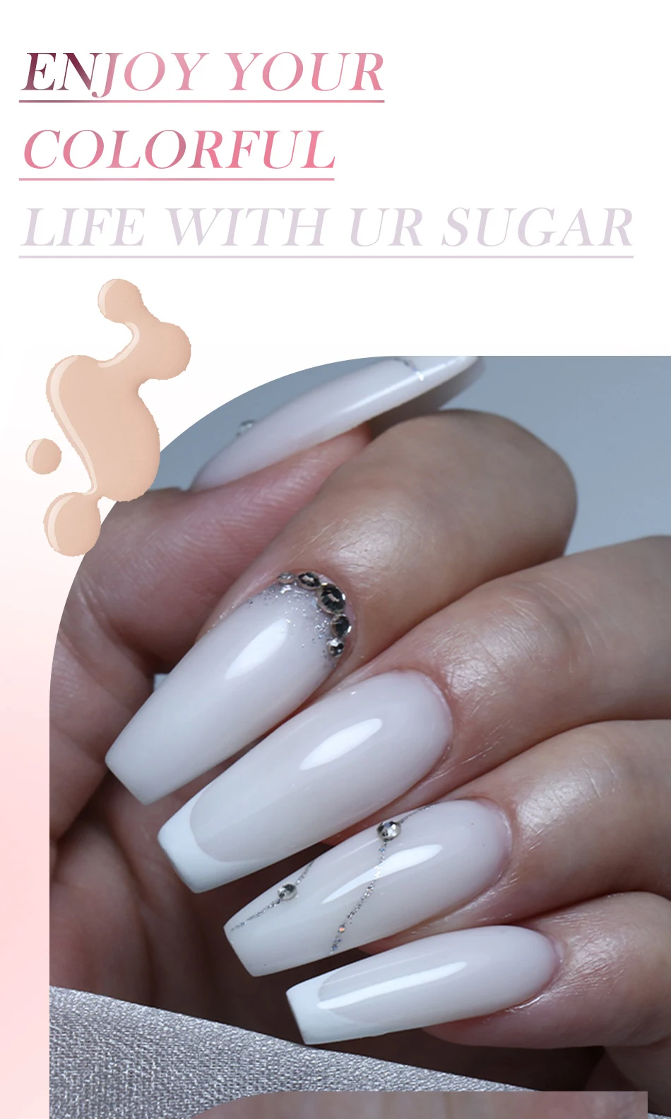 UR SUGAR 15ml Box Extension Nail Gel Jelly Pink White Clear UV Gel Hard Gel Extension Gel Nails Finger French Nail Art Manicure