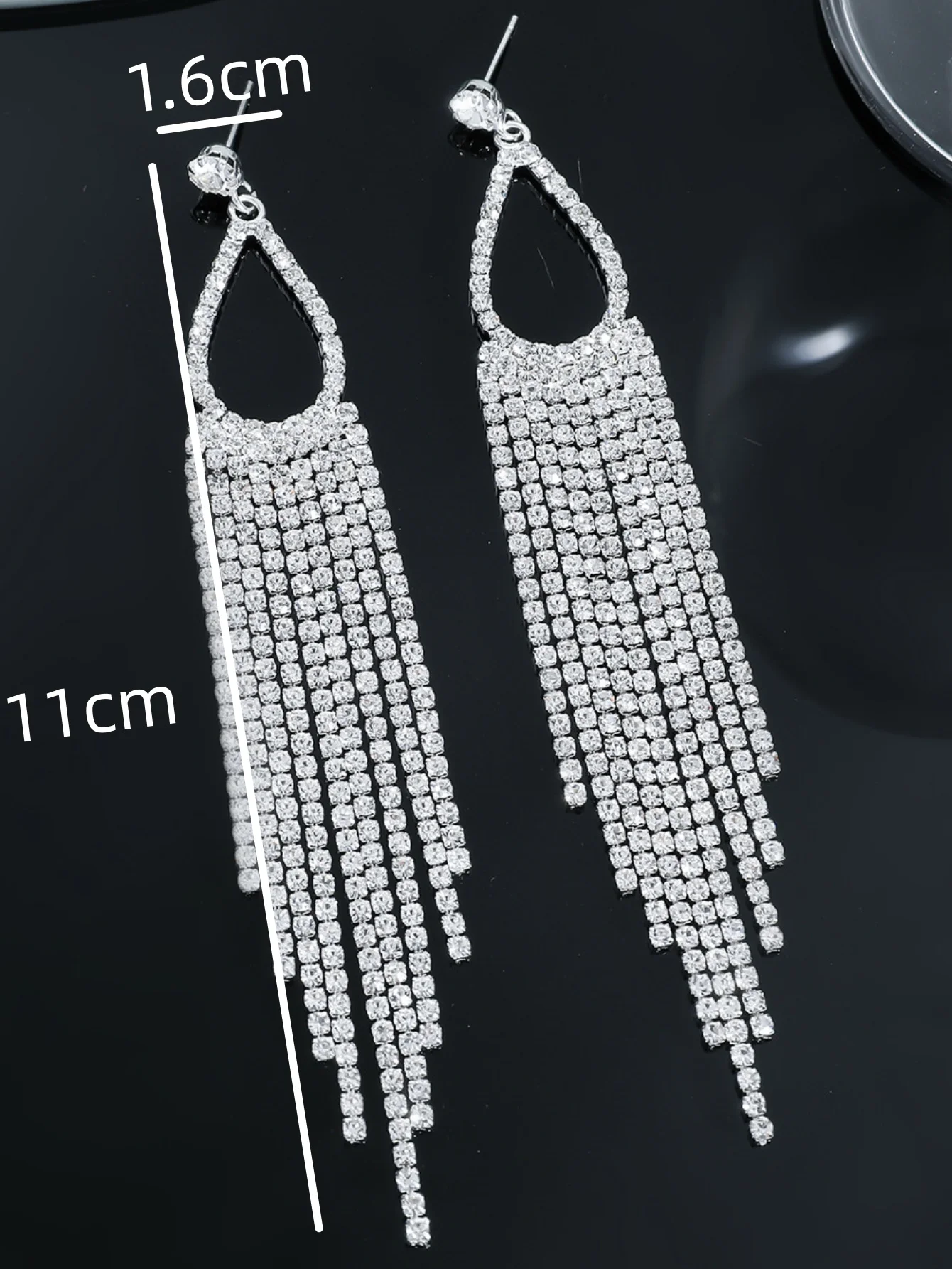 2pcs of Women's Jewelry Rhinestone Tassel Earrings Luxurious Fashion Accessories for Wedding Parties