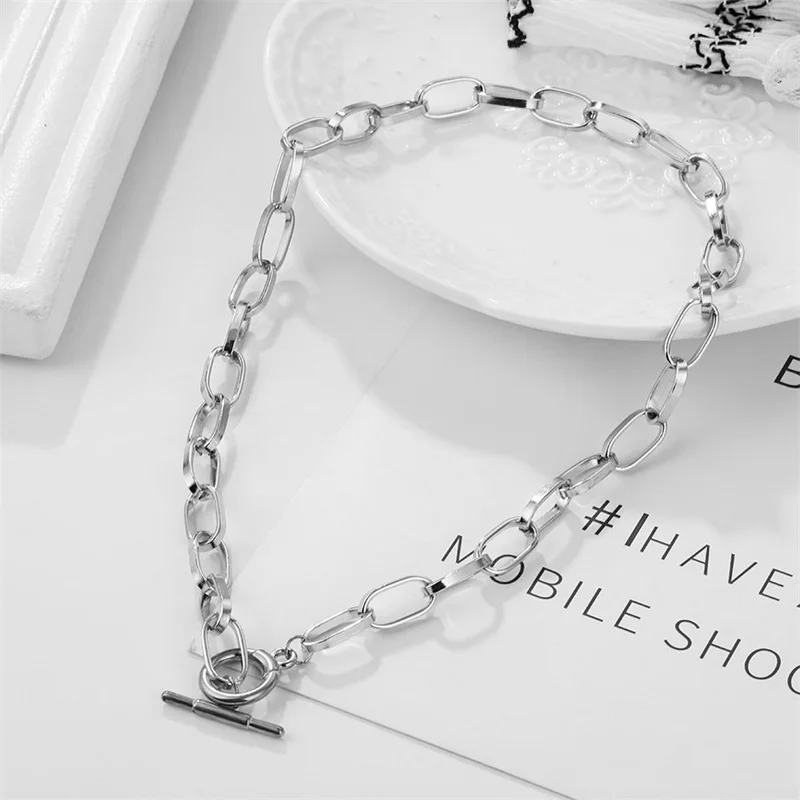 Punk Women's Neck Chain Gold Color Kpop on The Neck Pendant and Necklace Pearl Beads Choker Jewelry 2023 Collar Gifts Wholesale
