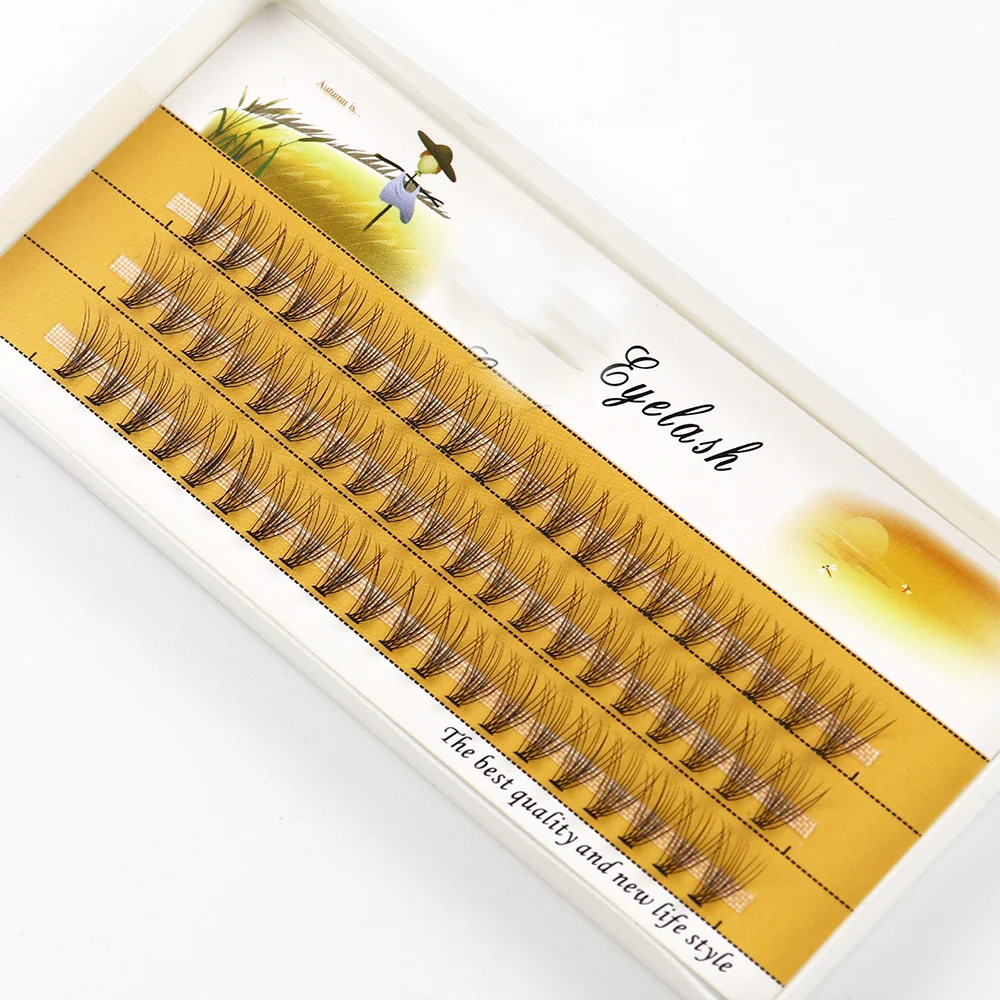 1 Box/60 Bunches Mink Eyelashes Natural 3D Russian Individual Eyelash Extension 10D Eyelash Cluster Makeup Tool Lashes Wholesale