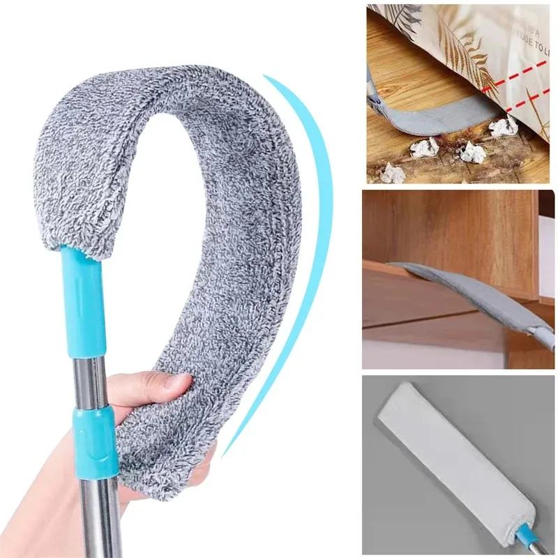 UNTIOR Long Handle Dust Mops Floor Ceiling Cleaning 1/2/3pcs Cloth Mops Bed Bottom Dust Cleaner Removal Household Cleaning Tool