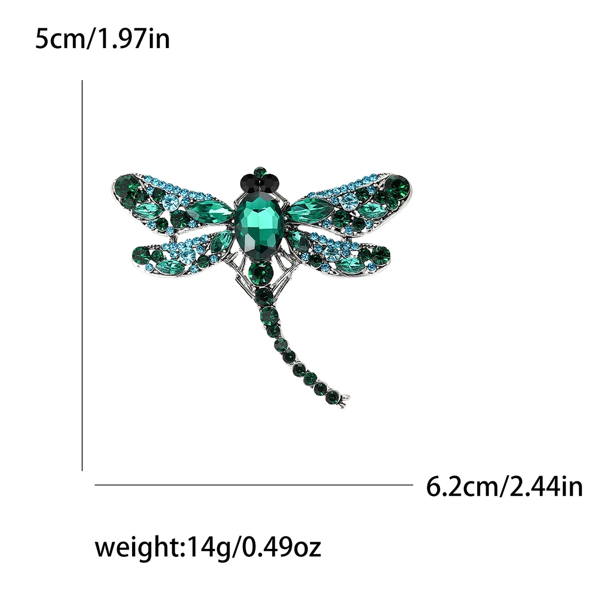Beaut&Berry Classic Rhinestone Dragonfly Brooches for Women Unisex Insect Pins Casual Party Accessories Gifts Friends Decoration
