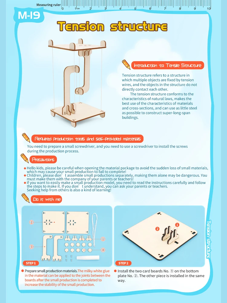 STEM Toys Science Tecnología DIY Anti Gravity Tensegrity Structure Floating Table Model Toy Physical Teaching Aid Kid Child Gift