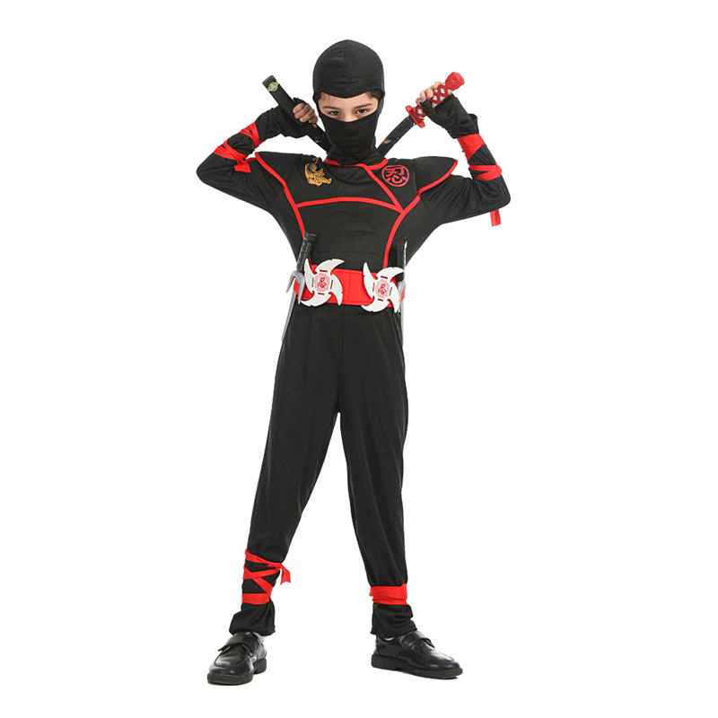 Ninja Costume Boy Halloween Kids Costume Boy Ninja Muscle Costume with Ninja Foam Accessories Best Children Gift