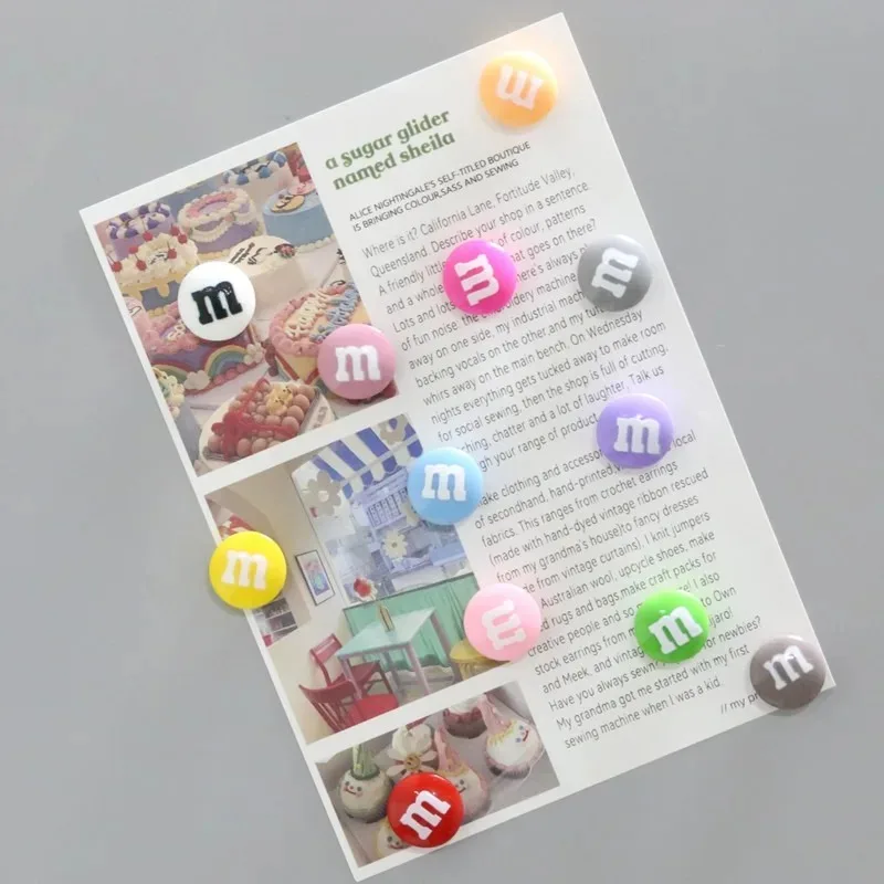 5/10/15pcs Color M Refrigerator Magnets Message Note Photo Gifts Cute Home Magnetic Sticker Stationery Magnet Fridge Decor