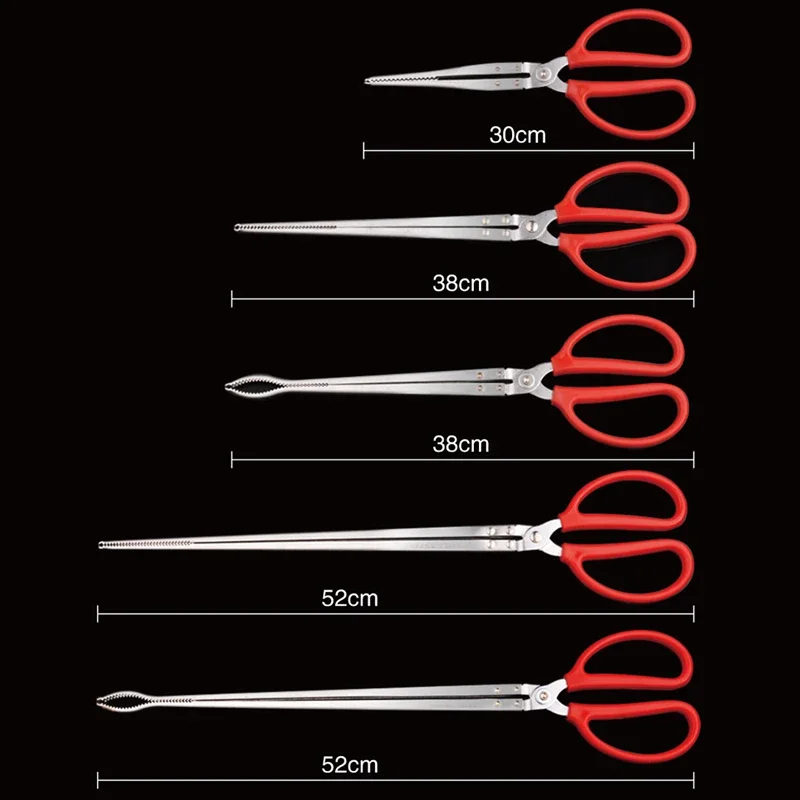 Durable Seafood Hand Tool Stable Multifunction Stainless Steel Crab Tongs Eels Clip Long Handle Kitchen Anti Slip