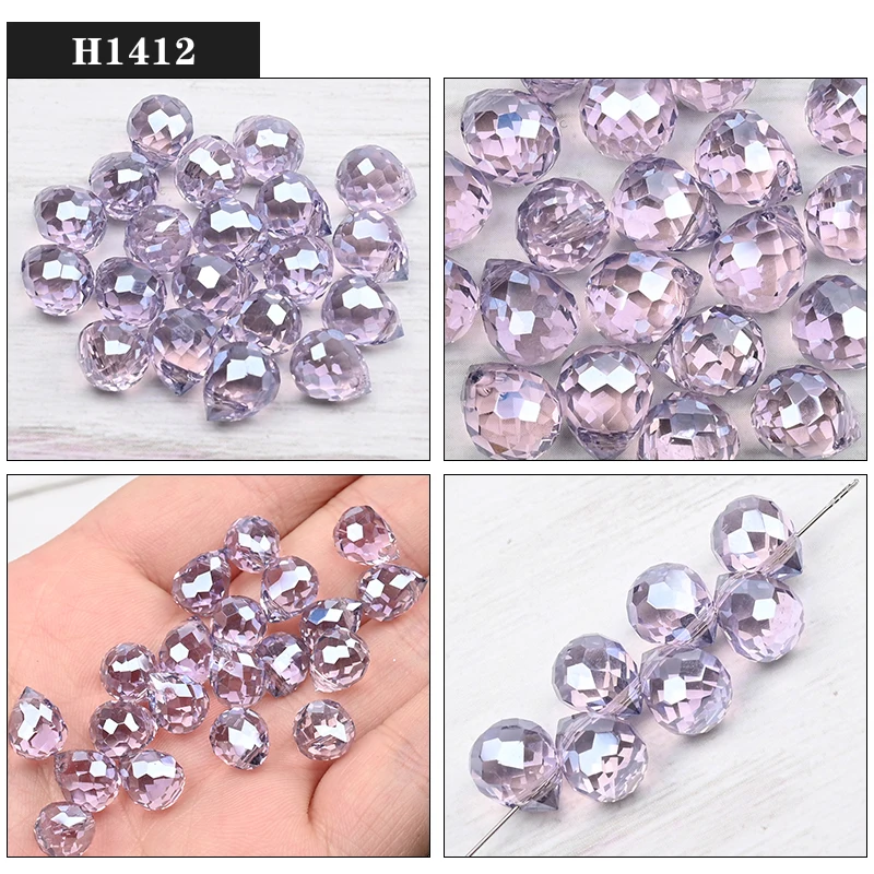 10*8mm Czech Crystal Waterdrop Beads Shiny Faceted Glass Strawberry Beads for Jewelry Making Needlework DIY Handmade Accessories