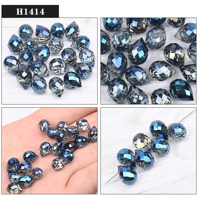 10*8mm Czech Crystal Waterdrop Beads Shiny Faceted Glass Strawberry Beads for Jewelry Making Needlework DIY Handmade Accessories