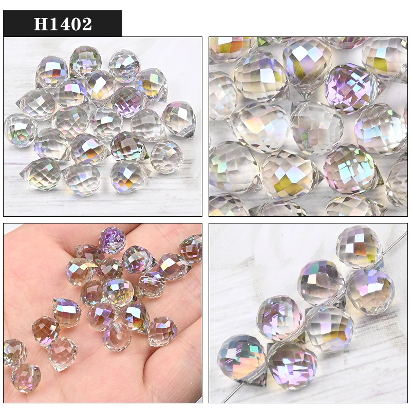 10*8mm Czech Crystal Waterdrop Beads Shiny Faceted Glass Strawberry Beads for Jewelry Making Needlework DIY Handmade Accessories