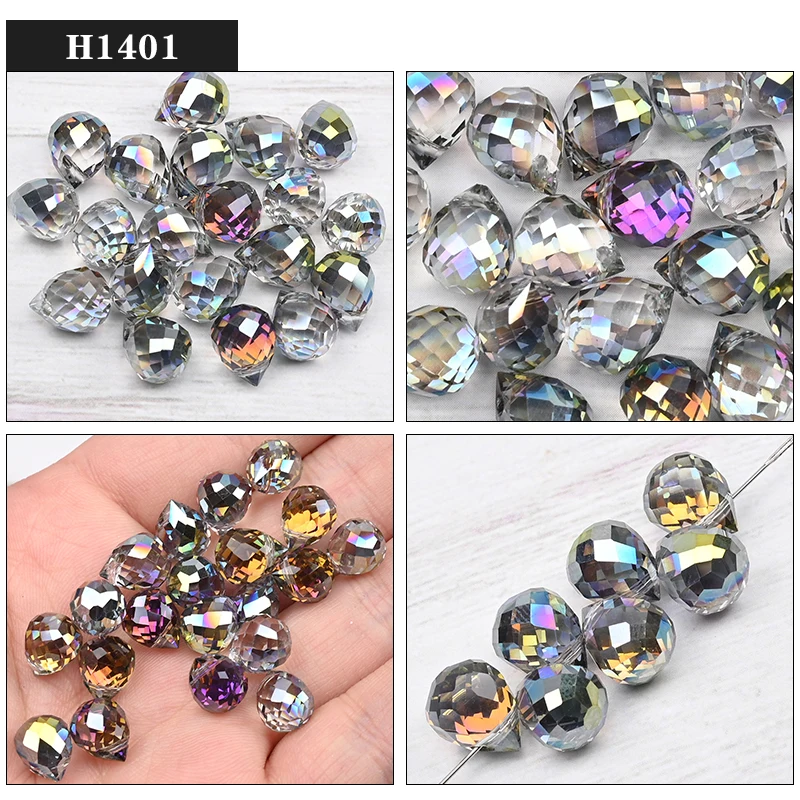 10*8mm Czech Crystal Waterdrop Beads Shiny Faceted Glass Strawberry Beads for Jewelry Making Needlework DIY Handmade Accessories