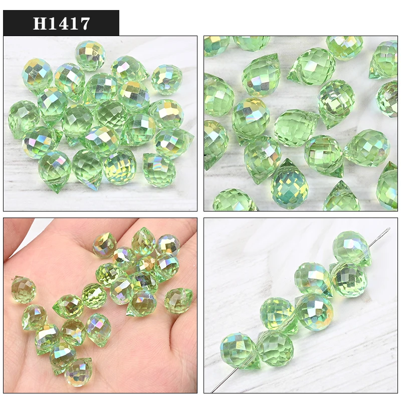 10*8mm Czech Crystal Waterdrop Beads Shiny Faceted Glass Strawberry Beads for Jewelry Making Needlework DIY Handmade Accessories