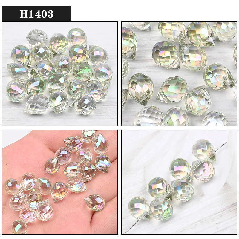 10*8mm Czech Crystal Waterdrop Beads Shiny Faceted Glass Strawberry Beads for Jewelry Making Needlework DIY Handmade Accessories