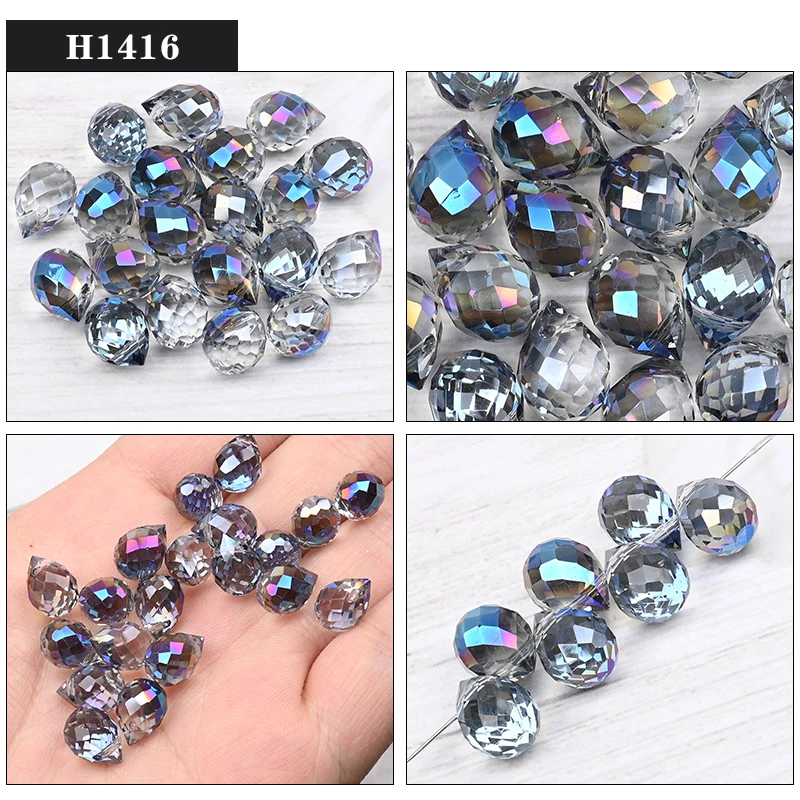 10*8mm Czech Crystal Waterdrop Beads Shiny Faceted Glass Strawberry Beads for Jewelry Making Needlework DIY Handmade Accessories