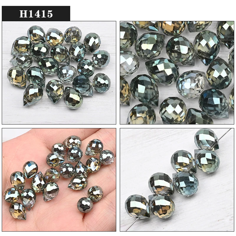 10*8mm Czech Crystal Waterdrop Beads Shiny Faceted Glass Strawberry Beads for Jewelry Making Needlework DIY Handmade Accessories