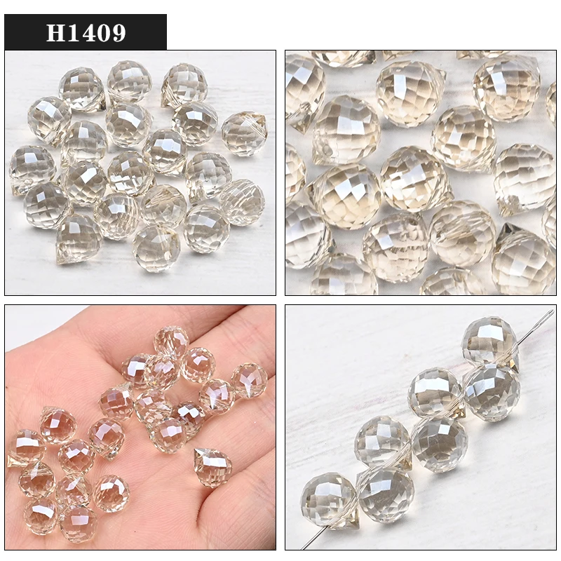 10*8mm Czech Crystal Waterdrop Beads Shiny Faceted Glass Strawberry Beads for Jewelry Making Needlework DIY Handmade Accessories