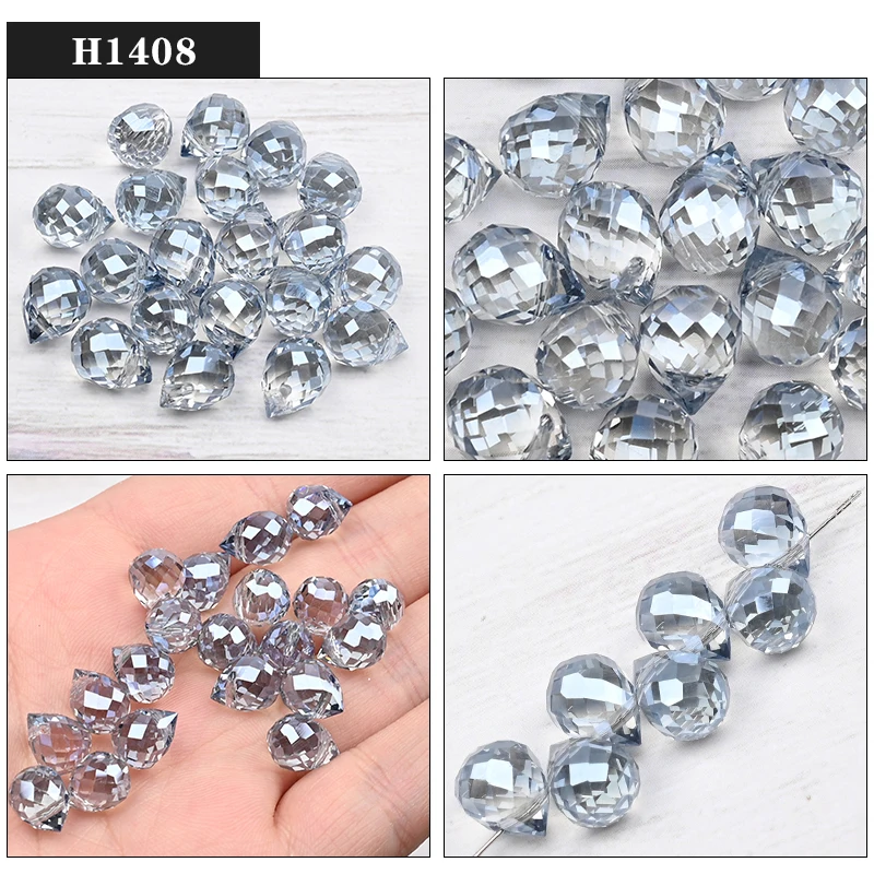 10*8mm Czech Crystal Waterdrop Beads Shiny Faceted Glass Strawberry Beads for Jewelry Making Needlework DIY Handmade Accessories