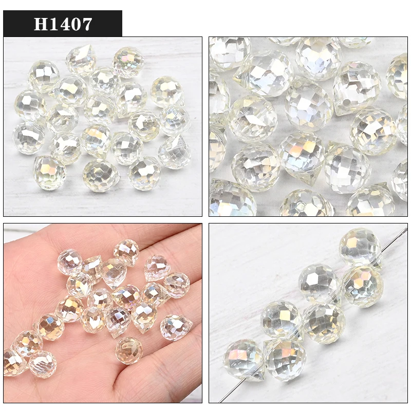 10*8mm Czech Crystal Waterdrop Beads Shiny Faceted Glass Strawberry Beads for Jewelry Making Needlework DIY Handmade Accessories