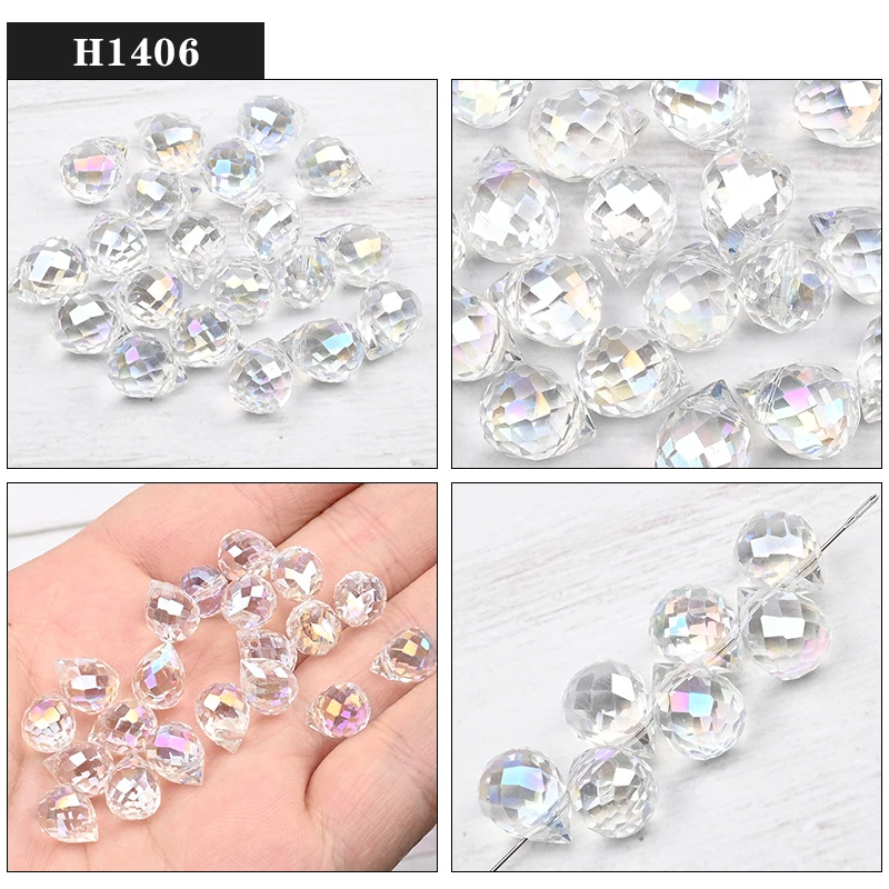 10*8mm Czech Crystal Waterdrop Beads Shiny Faceted Glass Strawberry Beads for Jewelry Making Needlework DIY Handmade Accessories
