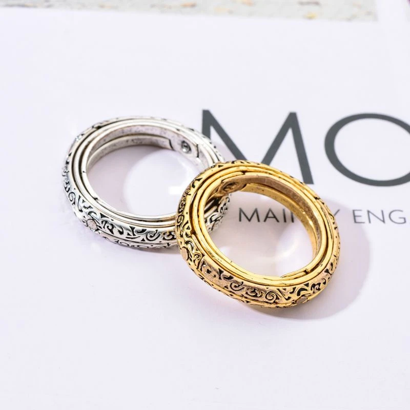 Vintage Astronomical Ball Alloy Men's and Women's Rings Creative Complex Rotating Cosmic Ring Deformable Rotating Ring Necklace