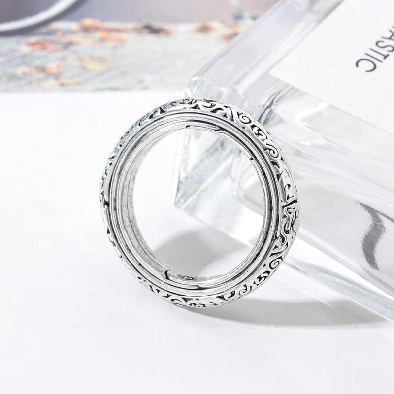 Vintage Astronomical Ball Alloy Men's and Women's Rings Creative Complex Rotating Cosmic Ring Deformable Rotating Ring Necklace