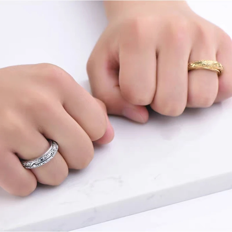 Vintage Astronomical Ball Alloy Men's and Women's Rings Creative Complex Rotating Cosmic Ring Deformable Rotating Ring Necklace