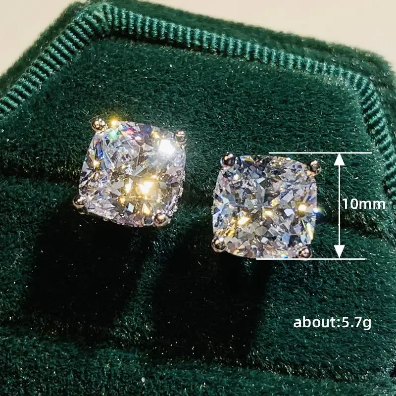 Huitan Women Crystal Cubic Zirconia Stud Earrings High-quality Fashion Versatile Female Everyday Earrings Temperament Jewelry
