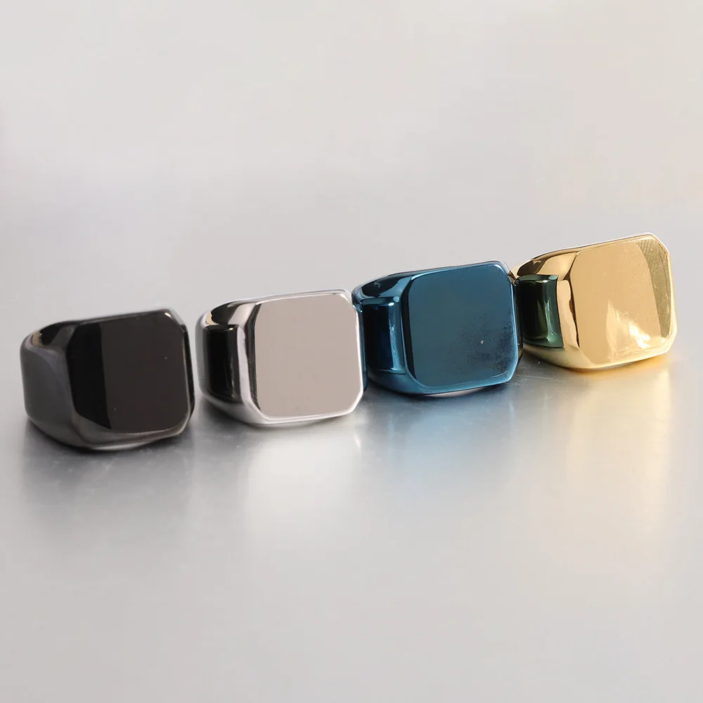 DARHSEN Brand Classic Black Blue Gold Color Big Stainless Steel Men Rings Fashion Jewelry Size 4 5 6 7 8 9 10 11 12 13 14 15