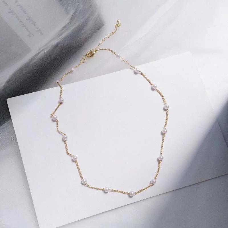 New Beads Women's Neck Chain Kpop Pearl Choker Necklace Gold Color Goth Chocker Jewelry On The Neck Pendant 2026 Collar For Girl