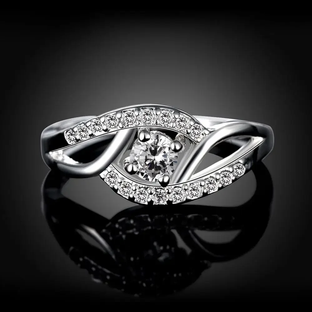 New Streetwear 925 Sterling Silver Shiny Zircon Diamond Rings for Women Wedding Party Gifts Fine Jewelry Engagement Rings