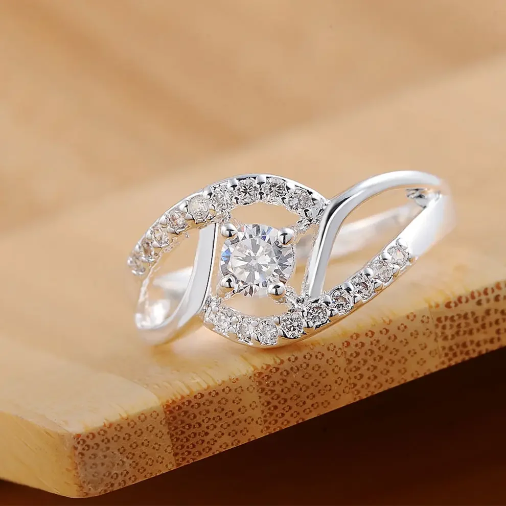 New Streetwear 925 Sterling Silver Shiny Zircon Diamond Rings for Women Wedding Party Gifts Fine Jewelry Engagement Rings