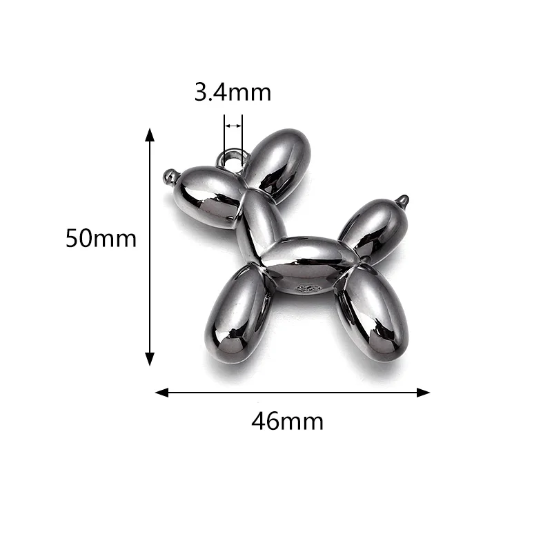 Louleur 5Pcs 46x50mm Fluffy Balloon Dog Shape Acrylic Pendant Charms Pendant For Bracelet DIY Necklace Jewelry Making