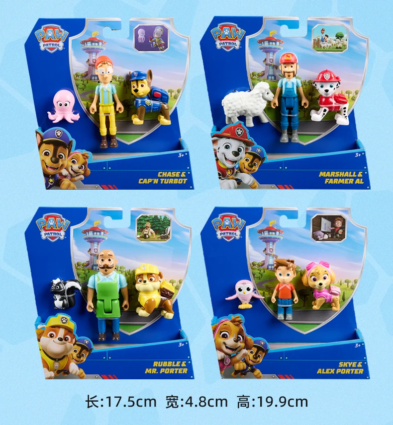 Original Paw Patrol Mayor Goodway Chickaletta Humdinger Danny Yumi Captain Turbot Chase Hero Figure Set Boys Girls Children Toy