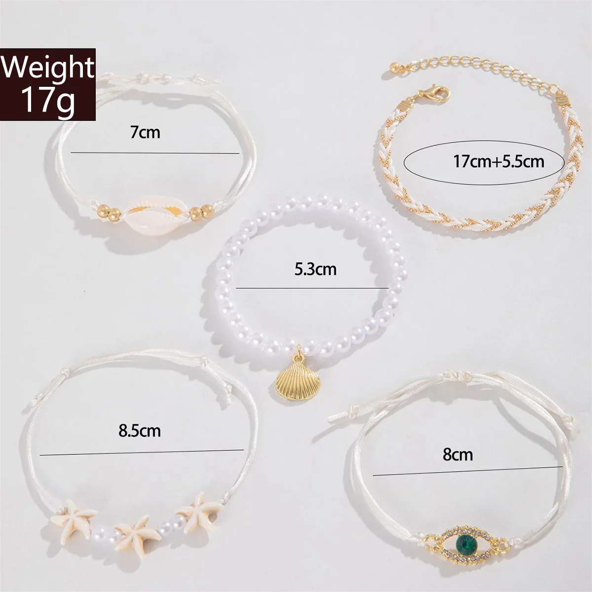 Tocona 5pcs/set Bohemian Imitation Pearl Bracelets for Women Ethnic Style Shell Beaded Bangles Summer Beach Jewelry Set 26165