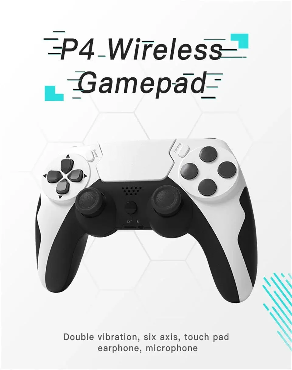 GAMINJA New Wireless Gamepad P48 with Six Axis Gyroscope Game Controller For PS4 PS3 Console Dual Vibration PC Joystick