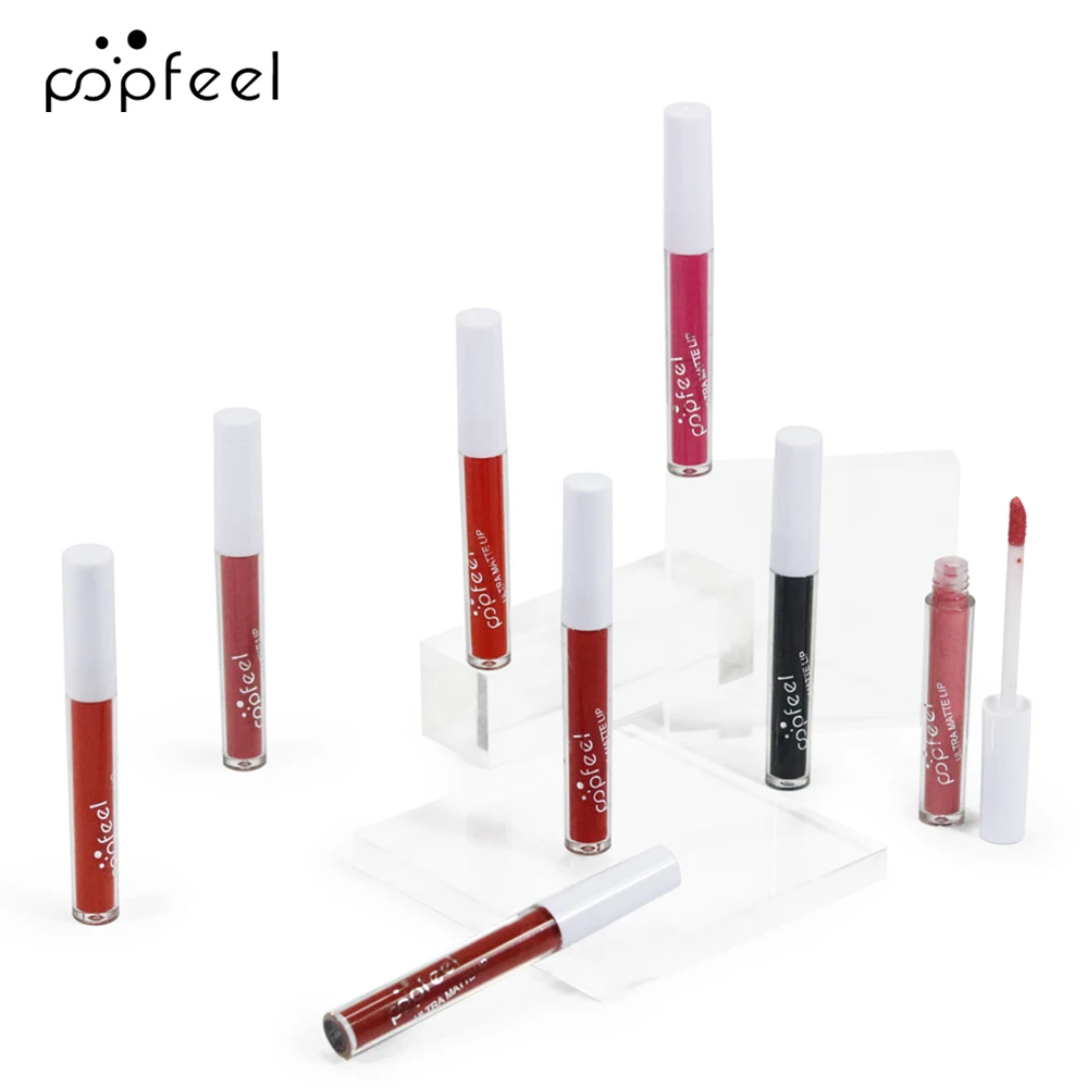 POPFEEL Party Lip Glaze Personality Candy Color Lip Gloss, Black Lip Glaze, Non-stick Cup Long Lasting Lip Gloss
