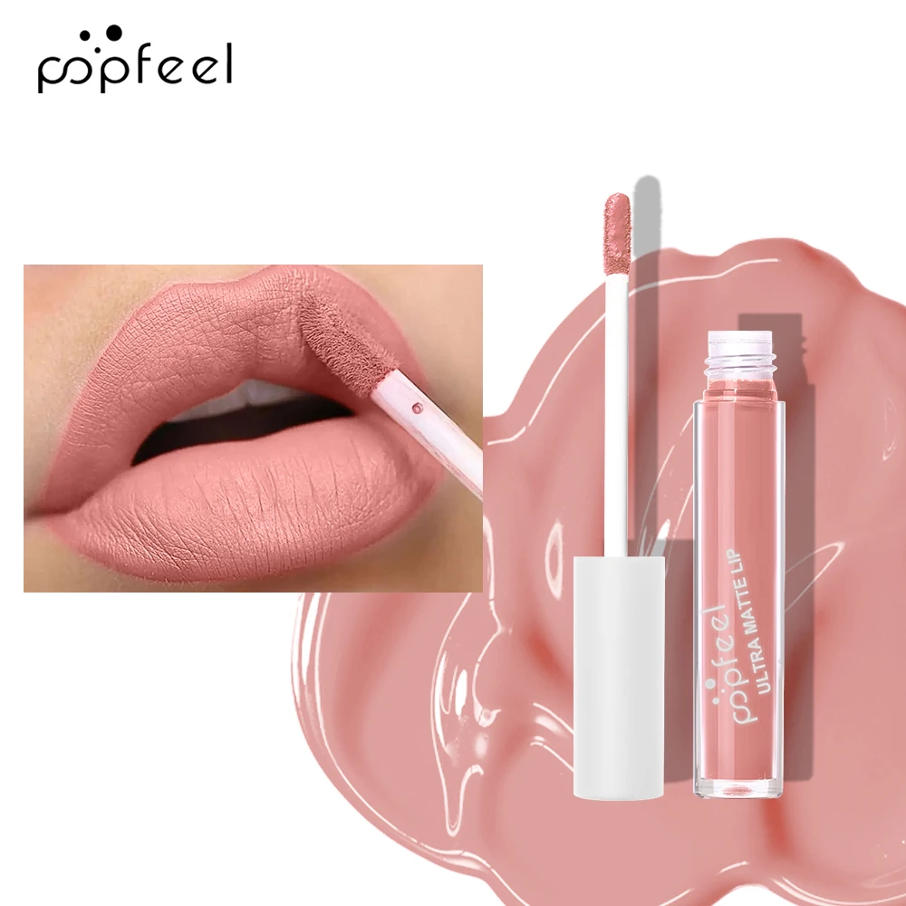 POPFEEL Party Lip Glaze Personality Candy Color Lip Gloss, Black Lip Glaze, Non-stick Cup Long Lasting Lip Gloss