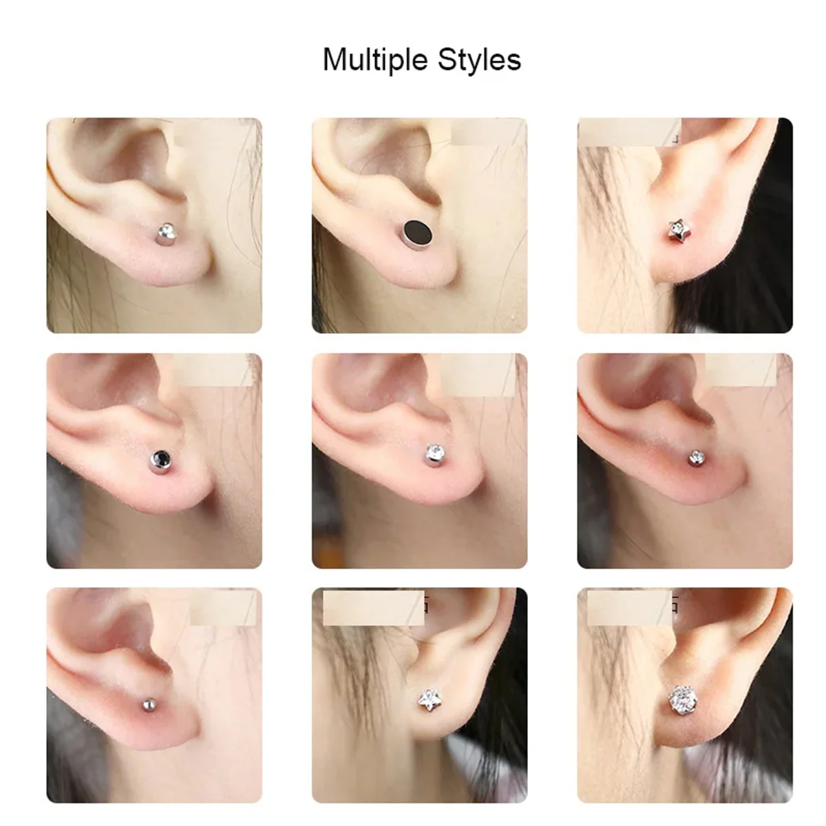 EVISPOL1Pc Disposable Sterile Ear Piercing Kit Cartilage Tragus Helix Piercing Gun No Pain Piercer Tool Machine Set Stud Jewelry