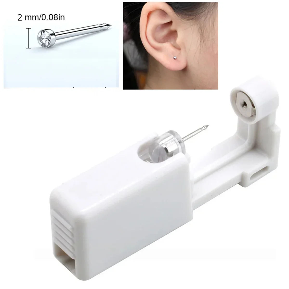 EVISPOL1Pc Disposable Sterile Ear Piercing Kit Cartilage Tragus Helix Piercing Gun No Pain Piercer Tool Machine Set Stud Jewelry